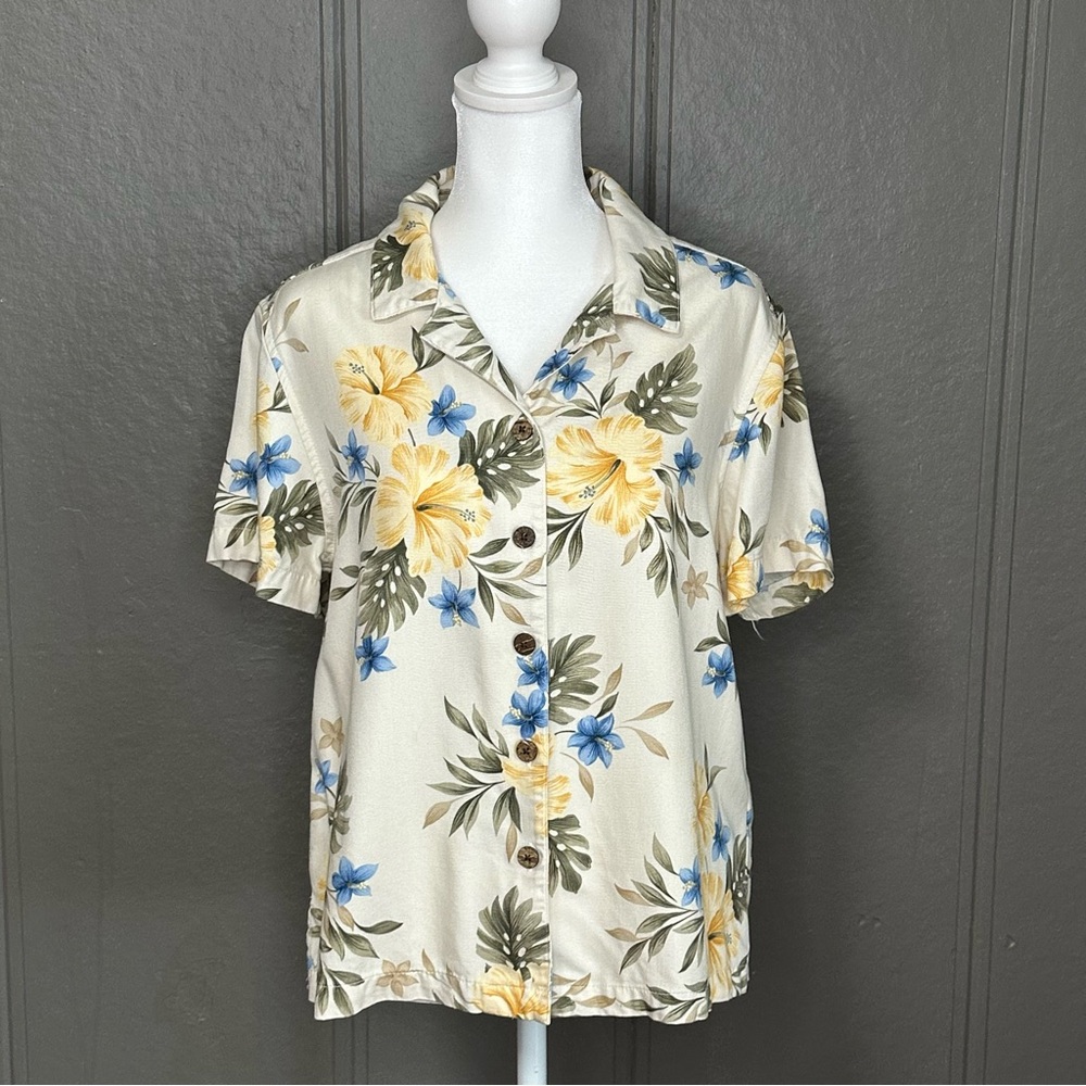 La Cabana Hibiscus Floral Hawaiian Shirt Y2K Vintage